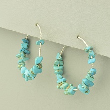 картинка Серьги 'SUNSTONES' Бирюза Серебро(925) от магазина Wolves