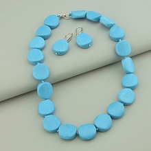 картинка Бусы+Серьги 'SUNSTONES' Бирюза 43 см от магазина Wolves