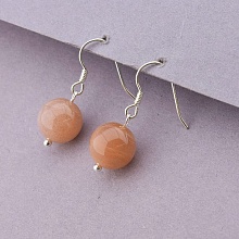 картинка Серьги 'SUNSTONES' Солнечный камень Серебро(925) от магазина Wolves