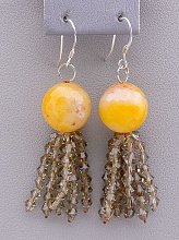 картинка Серьги Яшма Чешский хрусталь от магазина Wolves