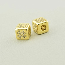 картинка Вставка Фианит 7х7 (позолота 18к (лимонная)) от магазина Wolves