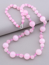 картинка Бусы 'SUNSTONES' Розовый кварц Чешский хрусталь 53 см от магазина Wolves
