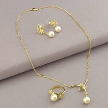 картинка Набор Подвеска+Кольцо+Серьги 'Winniana' Фианит Майорка 44 см от магазина Wolves