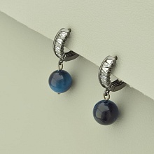 картинка Серьги 'SUNSTONES' Кошачий глаз  (хром) от магазина Wolves