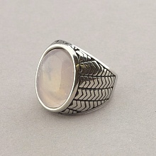 картинка Кольцо 'Stainless Steel' Розовый кварц Медицинская сталь 316L от магазина Wolves