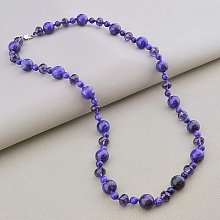 картинка Бусы 'SUNSTONES' Чароит Чешский хрусталь 62 см от магазина Wolves