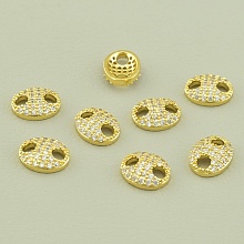 картинка Коннектор Фианит 10х7мм (позолота 18к (лимонная)) от магазина Wolves