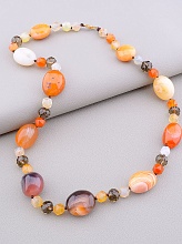 картинка Бусы 'SUNSTONES' Сердолик Чешский хрусталь 50 см от магазина Wolves