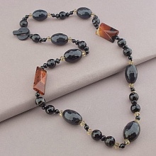 картинка Бусы Агат Сердолик Чешский хрусталь 83 см от магазина Wolves