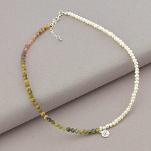 картинка Бусы 'SUNSTONES' Турмалин Серебро(925) 38 см от магазина Wolves