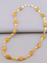 картинка Бусы 'SUNSTONES' Цитрин Солнечный камень Чешский хрусталь 54 см от магазина Wolves
