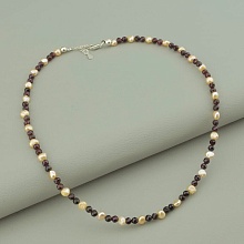 картинка Подвеска 'SUNSTONES' Гранат Жемчуг 39 см от магазина Wolves