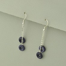 картинка Серьги из стали с авантюрином, синие, петля от магазина Wolves