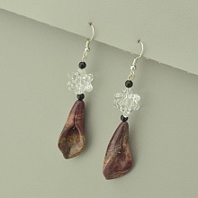 картинка Серьги Яшма Горный хрусталь от магазина Wolves