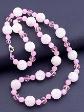 картинка Бусы 'SUNSTONES' Розовый кварц Чешский хрусталь 56 см от магазина Wolves
