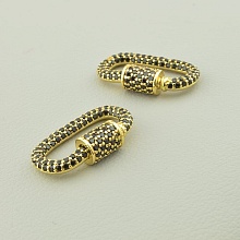 картинка Замочек Фианит 24х14 (позолота 18к (лимонная)) от магазина Wolves