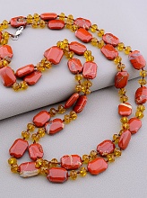 картинка Бусы Яшма Чешский хрусталь 130 см от магазина Wolves