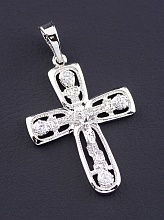 картинка Крестик 'XUPING' Фианит  (родий) от магазина Wolves