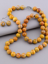 картинка Бусы+Браслет+Серьги 'SUNSTONES' Яшма 46 см от магазина Wolves