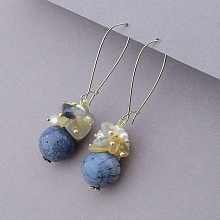 картинка Серьги Агат Яшма Жемчуг от магазина Wolves