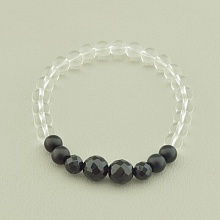 картинка Браслет 'SUNSTONES' Шунгит Горный хрусталь Агат 18 см от магазина Wolves