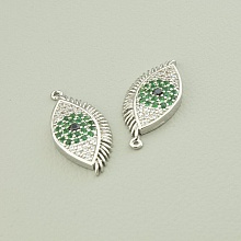 картинка Кулон Фианит 20х10 (родий) от магазина Wolves