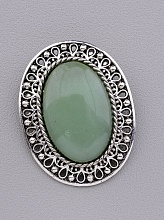 картинка Брошь Нефрит 45x35мм от магазина Wolves