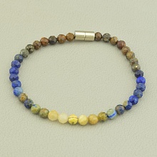 картинка Браслет 'SUNSTONES' Лазурит Бронзит Жадеит 17 см от магазина Wolves