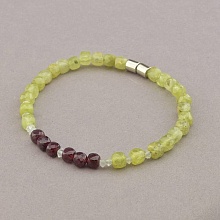 картинка Браслет 'SUNSTONES' Гранат Лунный камень 17 см от магазина Wolves