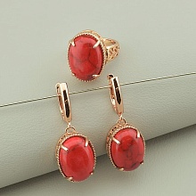 картинка Подвеска+Кольцо 'Pataya' Коралл (позолота 18к) от магазина Wolves