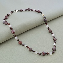 картинка Бусы 'SUNSTONES' Гранат Розовый кварц 47 см от магазина Wolves