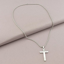 картинка Крестик Медицинская сталь 316L (родий) от магазина Wolves