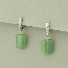 картинка Серьги 'SUNSTONES' Нефрит  (родий) от магазина Wolves