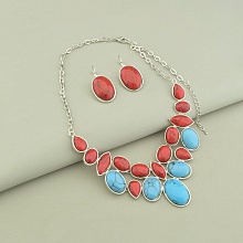 картинка Подвеска+Серьги с Бирюзой из коралла 45 см от магазина Wolves