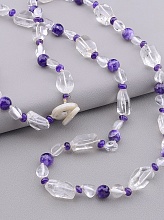 картинка Бусы Горный хрусталь Аметист 100 см от магазина Wolves