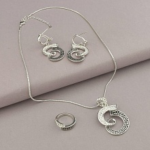 картинка Набор Подвеска+Кольцо+Серьги 'Winniana' Фианит 45 см (родий) от магазина Wolves