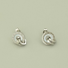 картинка Серьги 'Stainless Steel' Перламутр (родий) от магазина Wolves