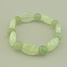картинка Браслет 'SUNSTONES' Пренит Нефрит 19 см от магазина Wolves