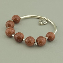 картинка Браслет 'SUNSTONES' Золотой Песок 18 см от магазина Wolves