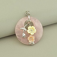 картинка Кулон Розовый кварц 45x40мм от магазина Wolves