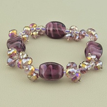 картинка Браслет Муранское стекло Чешский хрусталь 19 см от магазина Wolves