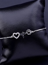 картинка Браслет 'SUNSTONES' Фианит 17 см (родий) от магазина Wolves