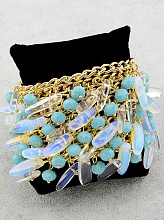 картинка Браслет Лунный камень Чешский хрусталь 20 см от магазина Wolves