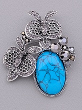 картинка Брошь Бирюза 60x50мм от магазина Wolves