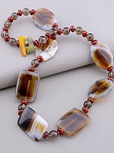 картинка Бусы Агат Раухтопаз Сердолик 57 см от магазина Wolves