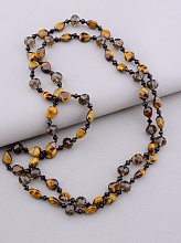 картинка Бусы 'SUNSTONES' Тигровый глаз Чешский хрусталь 96 см от магазина Wolves