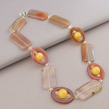 картинка Бусы Агат Сердолик Яшма 61 см от магазина Wolves