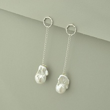 картинка Серьги 'SUNSTONES' Жемчуг Серебро(925) от магазина Wolves