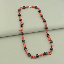 картинка Бусы 'SUNSTONES' Агат Коралл Чешский хрусталь 53 см от магазина Wolves