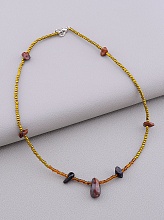 картинка Подвеска 'SUNSTONES' Обсидиан Бисер 38 см от магазина Wolves